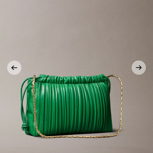 Drawstring Plisse Crossbody Bag