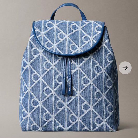 Denim Logo Jacquard Backpack